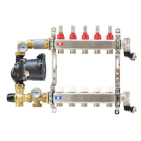 Rozdzielacz ze stali nierdzewnej do ogrzewania podłogowego CS-Rot05 11F, z grupą mieszająco-pompową, z pompą DAB Evosta2 65/130