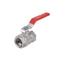 Zawór kulowy PERFEXIM PHA-001 mosiądz niklowany, PN30 1 1/2'' GW, uchwyt: dźwignia (czerwona)