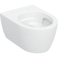 Wisząca miska WC Geberit iCon, lejowa, krótka, ukryte mocowania, TurboFlush: T=49cm, Biały / KeraTect