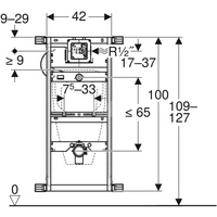 Stelaż podtynkowy Geberit Kombifix do pisuaru, 109–127 cm, uniwersalny