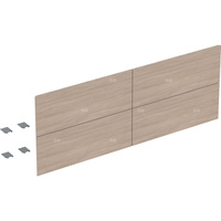 Zestaw frontów szuflad do dolnej szafki pod umywalkę z czterema szufladami GEBERIT ONE, kol. dąb naturalny melamina ze strukturą drewna