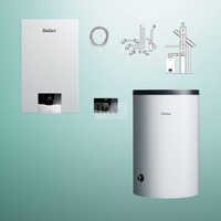 Pakiet - Kocioł gazowy jednofunkcyjny VAILLANT ecoTEC plus VC 20CS/1-5 kondensacyjny wiszący 2.8 - 21 kW + RegulatorsensoCOMFORT 720f + Zestaw powietrzno-spalinowy szachtowy + Zasobnik c.w.uVIH R 200/6 B