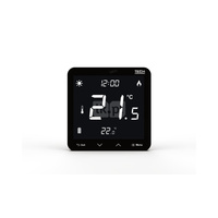 Bezprzewodowy zasilany 230V regulator pokojowy dwustanowy (panel przedni ze szkła) czarny, model ST-297z v2