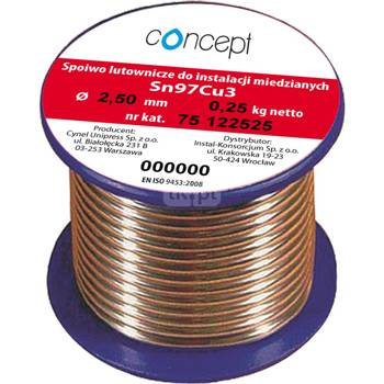 Drut lutowniczy (Sn97Cu3) Concept By CYNEL fi 2 mm, 250 g