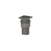Wpust KESSEL Practicus z 1 przyłączem DN 100, odpływ pionowy (zdejmowany), kratka 138x138mm tworzywo sztuczne