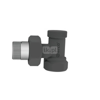 Zawór grzejnikowy ARCO TEIDE PLUS kątowy (kąt prosty), połączenie 1/2'' x 15 czarny