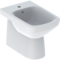 Geberit Selnova Square Bidet stojący przylegający do ściany, B35cm, H40cm, T53cm, częściowo ukryte mocowania, z przelewem, z otworem na baterię