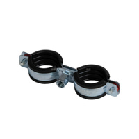 QIK Zestaw - Uchwyt classic podwójny fi 15-18mm 3/8" M8/M10 (śruba dwugwintowa M8x80, kołek nylonowy)