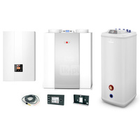 Pakiet - Kocioł gazowy jednofunkcyjny WOLF FGB-24 kondensacyjny wiszący 5.3 - 20.7 kW + Czujnik c.w.u. + RegulatorBM-2 + RekuperatorCWL 300P + Zasobnik c.w.uVulcan 120L stojący