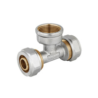 Trójnik PERFEXIM 609 mosiądz niklowany 16 mm x 1/2'' x 16 mm (zz x GW x zz)