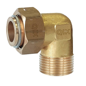 Półśrubunek kątowy mosiężny QIK 3/4''x3/4'' (GW-GZ)
