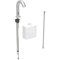 Bateria umywalkowa Geberit Piave, stojąca, zasilanie generatorowe, z natynkową skrzynką funkcyjną, bez mieszacza, stal nierdzewna