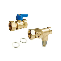 Zestaw na zasilanie i powrót WattFlow BP z pomiarem przepływu/odcinający do rozdzielaczy 1" SRV-KH Set 1" 4-36 L/min