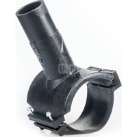 Odgałęzienie siodłowe PE 110x 63 czarne z obejmą WEBA