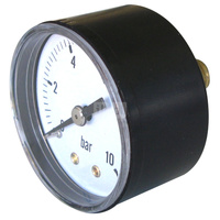 Manometr z rurką Bourdona SOCLA 3212B 0-16 bar Gwint zewnętrzny 1/4'' aksjalny fi 50 mm, obudowa z tworzywa sztucznego