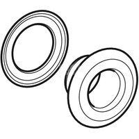 Kołnierz Geberit z pierścieniem dociskowym, do zestawu odpływowo-przelewowego do wanien i brodzików z PushControl: Biały-alpin