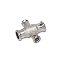 Czwórnik SANHA Therm jednopłaszczyznowy stal 15 mm x 15 mm x 12 mm x 12 mm, zw x zw x zw x zw