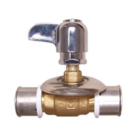 Zawór kulowy HERZ P72XX mosiądz chromowany, PN16 DN 15-20 x 2,0 zw x zw podtynkowy, uchwyt: pokrętło