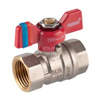 Zawór kulowy FERRO F-COMFORT 1'' GW, uchwyt: motylek
