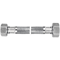 Wąż przyłączeniowy elastyczny FERRO z oplotem (stal), GW x GW, 3/8'' x 3/8'', długość 80 mm