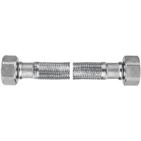 Wąż przyłączeniowy elastyczny FERRO z oplotem (stal), GW x GW, 1/2'' x 1/2'', długość 80 mm, z uszczelką