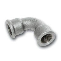 Łuk 90' SANHA 1A#, żeliwo (cynk/nikiel) (ocynk), 1 1/2'' (GW x GZ)