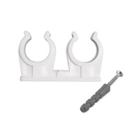 Uchwyt podwójny do rur ze śrubą i kołkiem 22 ( 1 op. 50 szt. )