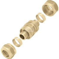 Złączka mosiężna skręcana do rur PEXC i PERT - 12x2.0