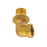 Śrubunek kątowy 90' FERRO, mosiądz (żółty), 1/2'' (GW x GZ)