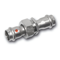 Śrubunek SANHA NiroTherm Press trzyczęściowy, stal nierdzewna, 35 mm (zw x zw)