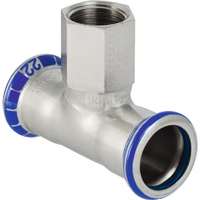 Trójnik GEBERIT Mapress Edelstahl FKM przejściowy 90' stal nierdzewna 35 mm x 3/4'' x 35 mm (mufa zaciskowa x GW x mufa zaciskowa)