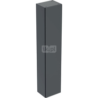 Wysoka szafka Geberit, z jednymi drzwiami: 36x180cm, Korpus i front: czarny / lakierowany matowy