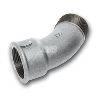 Łuk 45' SANHA 40#, żeliwo (cynk/nikiel) (ocynk), 1/2'' (GW x GZ)