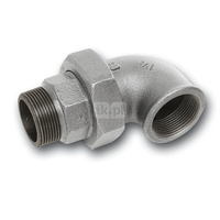 Śrubunek 45' SANHA 98# trzyczęściowy, żeliwo (ocynk galwaniczny/elektrolityczny) (ocynk), 1 1/4'' (GW x GZ)