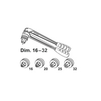 TECEflex ręczne narzędzie kalibrujące typu RAZ-V w zakresie średnic 16 - 32 mm.