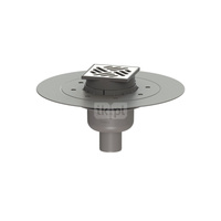 Wpust KESSEL Classic z 1 przyłączem DN 50, odpływ pionowy (zdejmowany), kratka 100x100mm stal nierdzewna