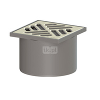 Kratka KESSEL kwadratowa ze stalowai nierdzewnej 100x100mm do wpustu