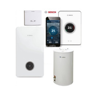 Pakiet - Kocioł gazowy jednofunkcyjny BOSCH TERMOTECHNIKA CONDENS GC2300iW15P kondensacyjny wiszący 16.1 kW + Czujnik c.w.u. + RegulatorCT200 (biały) + Moduł sterowaniaK20RF + Zasobnik c.w.uWST120-5O