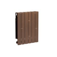 Grzejnik żeberkowy KFA Armatura ADR600/6 aluminium, podłączenie boczne 670 x 483 mm, kolor miedziany