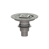 Wpust KESSEL Classic z 1 przyłączem DN 70, odpływ pionowy (zdejmowany), kratka 95x95mm stal nierdzewna