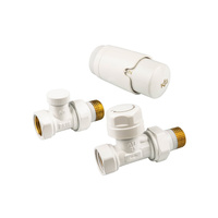 Zestaw termostatyczny grzejnikowy, prosty KOMFORT PRO, Biały