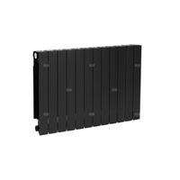 Grzejnik żeberkowy KFA Armatura ADR600/12 aluminium, podłączenie boczne 670 x 966 mm, kolor czarny