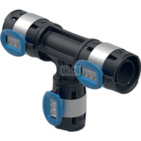 Trójnik redukcyjny Geberit FlowFit: Materiał=PPSU, d=25mm, d1=16mm, d2=16mm