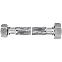 Wąż przyłączeniowy elastyczny FERRO z oplotem (stal), GW x GW, 1/2'' x 3/4'', długość 30 mm