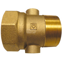 Rozdzielacz hydrauliczny HERZ mosiądz GW x GZ DN 40 x DN 40, odgałęzień: 2 Gwint wewnętrzny (1/2'')(2 kierunki)