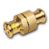 Śrubunek SANHA Press Gas trzyczęściowy, Cu, 15 mm (zw x zw)