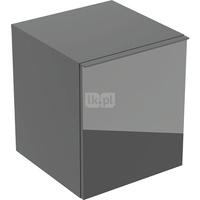 Szafka boczna Geberit Acanto, z jedną szufladą i jedną szufladą wewnętrzną: H=52cm, Korpus: lava / lakierowany matowy, Front: lava / szkło błyszczące, Uchwyt: lava / malowany proszkowo, matowy