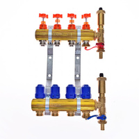 Rozdzielacz do ogrzewania podłogowego QIK Optimo STANDARD III - RMSZT-1-50 8-obieg. mosiądz GW 1'' x GZ 3/4'' + przepływomierz