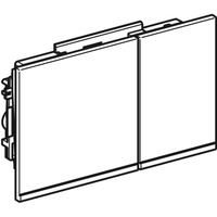 Przycisk uruchamiający Geberit Omega60 do spłukiwania dwudzielnego, prostokątny: Przyciski: chromowane, szczotkowane, z powłoką easy-to-clean, Paski ozdobne: chrom błyszczący
