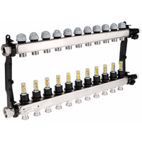Rozdzielacz do ogrzewania podłogowego AFRISO ProCalida VA 1C 11-obieg. stal nierdzewna GZ 1'' x euroconus 3/4''